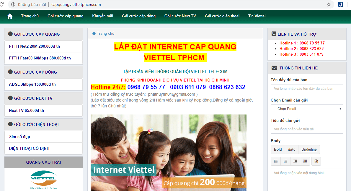 dịch vụ lắp mạng Viettel Sài Gòn