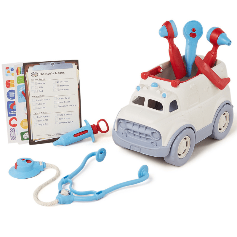 Bộ đồ chơi xe cứu thương và dụng cụ bác sĩ