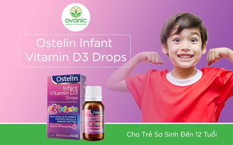 Ostelin Infant Vitamin D3 Drops Cho Trẻ Sơ Sinh Đến 12 Tuổi